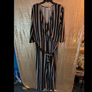 Black and White Stripe Jumpsuit